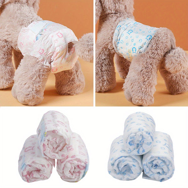 Disposable Dog Nappies Super Absorbent for Dogs, Disposable Dog Nappies Super Absorbent, Dog Wraps for Female Dogs/Male Dogs, Pet Training