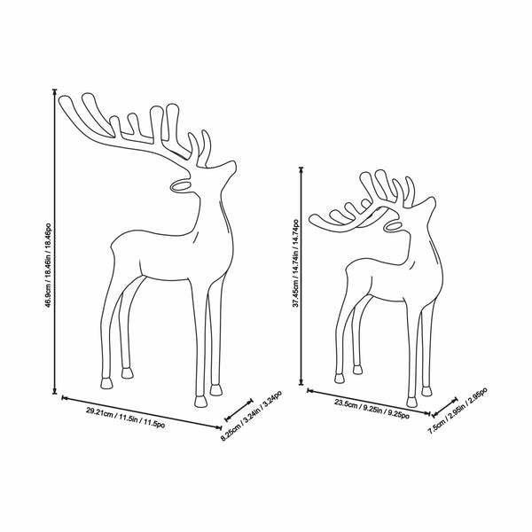 Aluminum Reindeer Assortment- Set of 2- Black