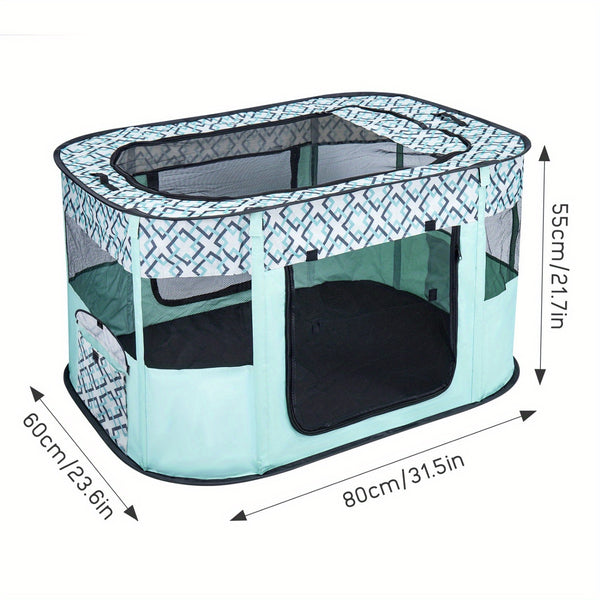 Youyijia Foldable Pet Playpen, Portable Dog Cat Playpen, Soft Portable Dog Crate, Outdoor/Indoor Exercise Kennel, Dog Cage for Pets (Yellow S: 70X55X45Cm)