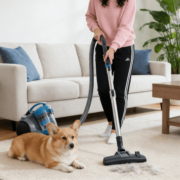 Midea EUREKA Whirlwind Cylinder Bagless Vacuum Cleaner - 700W Powerful Motor, 1.5L Dust Cup, 2-in-1 Dusting Brush, Automatic Cord Rewind, Compact & Lightweight, Perfect for Hardfloors, Carpets, Car, Under-Furniture Cleaning & Pet Hair Cleanup