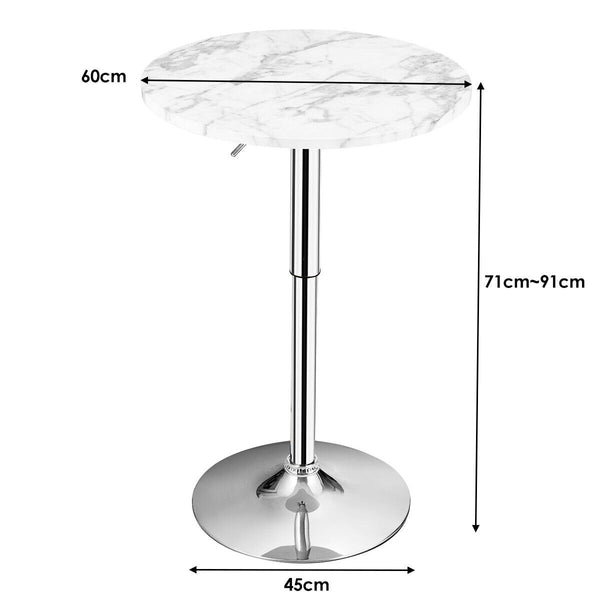 GOFLAME 2pcs Modern Bar Table Multifunctional Round Pub Table-White