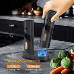 2pcs Rechargeable Electric Salt and Pepper Grinder, Automatic Salt & Pepper Mills Set with LED Light, Adjustable Coarseness, 110ml Large Capacity for Home, Kitchen Bbq, Restaurant, Outdoor, Wedding Gift