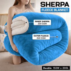 1pc Luxurious Double-Sided Sherpa Throw Blanket – Soft, Warm & Cozy Contemporary Blanket, Machine Washable, Perfect for Couch, Bed, Office & Travel, Ideal Gift