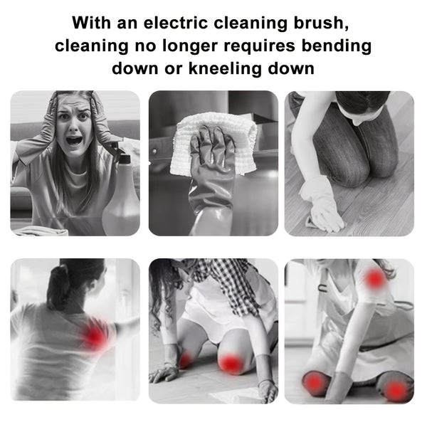 Electric Spin Scrubber, a Powerful Cleaning Brush Featuring an Adjustable Extension Handle, Offers Two-Speed Settings And Comes with Nine Interchangeable Brush Heads for Cleaning Bathrooms And Kitchens