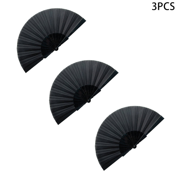 3Pcs Hand Fan Held Portable Spanish Dances Fabric Folding Party Wedding Gift