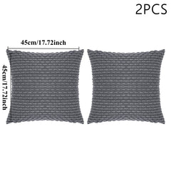 Set of 2 Luxury Corduroy Throw Pillow with Pillow Inserts, 18