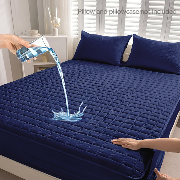1 Waterproof Mattress Protector - Reusable Underpads, Solid Quilted Geometric Stitching Design, Thickened Durable Fabric, Suitable for Dorms, Camping, RVs And Hotels - Machine Washable, Mattress Waterproof, Camping Essentials, Modern Bed Cover