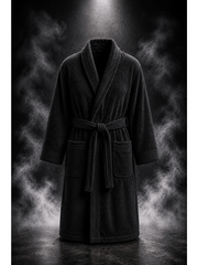 Unisex Terry Towelling Bathrobe with Shawl Collar, Soft Cotton Robe with Belt & Pockets, Comfortable Dressing Gown for Men & Women, S-XXL