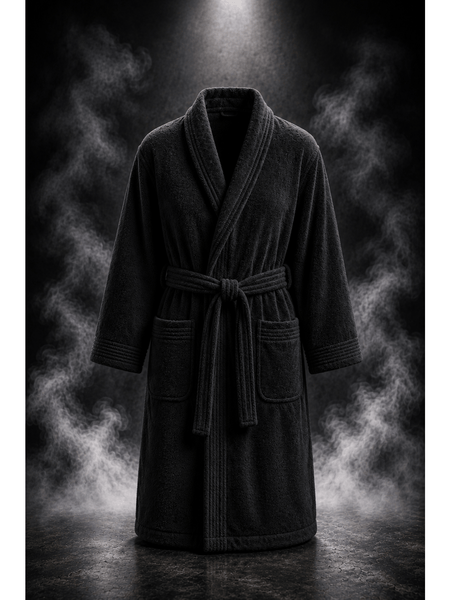Unisex Terry Towelling Bathrobe with Shawl Collar, Soft Cotton Robe with Belt & Pockets, Comfortable Dressing Gown for Men & Women, S-XXL