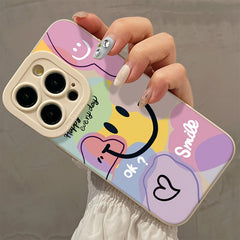 Phone Case: White Pupil Joyful Face Unisex Fashion Durable Case with Shockproof Protection and Lens Cover, for iPhone 17 Promax/Pro/ Air, 16 Plus, 15, 14 Pro Max, 13, 12 and Galaxy/XIAOMI.Gift for Friends, Boys, Girls or Family.