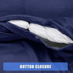 My Home Store Polycotton Bratta Duvet Cover Set - Our 3pc Soft stitch Embroidered button closure Quilt cover with matching Embroidered envelop closure Pillowcases | Breathable & Lightweight Duvet cover set