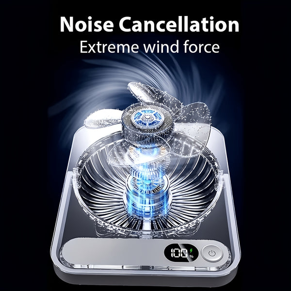 USB Desktop Fan, Portable Small Table Fan with 5 Speeds, 180° Foldable Rotation, Digital Battery Display, Ultra Quiet Strong Airflow, Cooling Fan for Bedroom Office Travel, For Outdoor Camping Travel