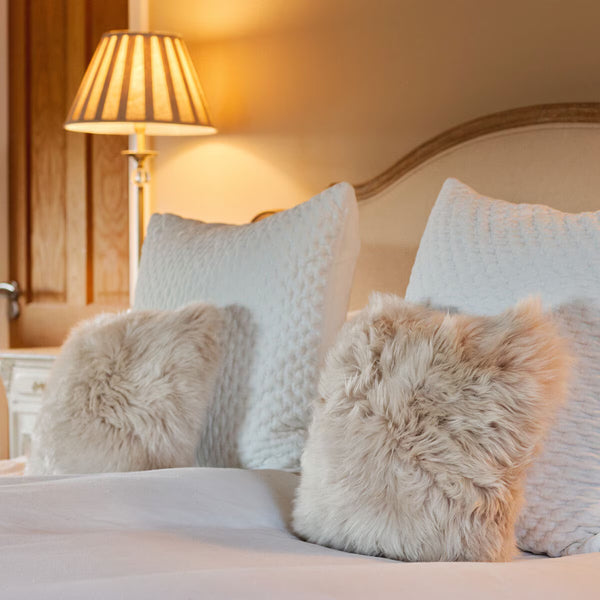 Bowron Double Sided Sheepskin Cushion, 35 X 35Cm in Brown