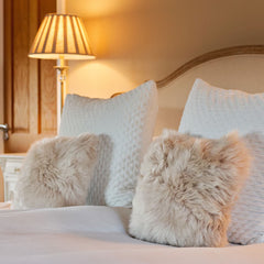 Bowron Double Sided Sheepskin Cushion, 35 X 35Cm in Brown