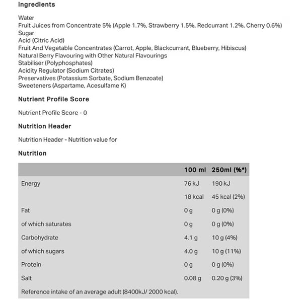 Oasis Summer Fruits PMP £1.35, 12 X 500Ml