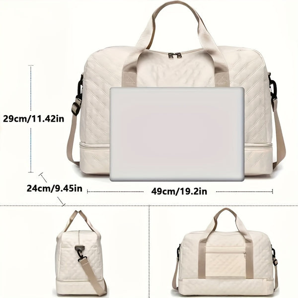 Multifunctional Large Capacity Handbag - Include An Attached Label Card, With Dry/Wet Separation Pockets - Suitable For Travel And Daily Use, Multifunctional Duffel Bag | Stylish Design | Large Handle Bag, Travel Bag, Gym Bag, Travel Bags For Women