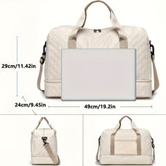 Multifunctional Large Capacity Handbag - Include An Attached Label Card, With Dry/Wet Separation Pockets - Suitable For Travel And Daily Use, Multifunctional Duffel Bag | Stylish Design | Large Handle Bag, Travel Bag, Gym Bag, Travel Bags For Women
