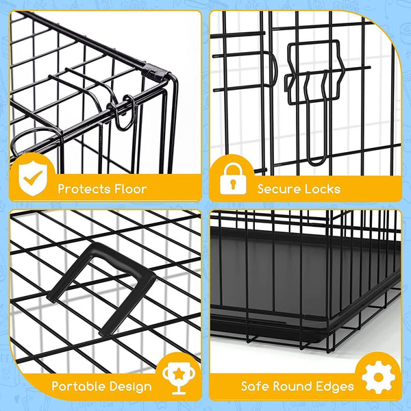 Dog Cage Puppy Training Crate Small Medium Large XL XXL Metal Cages Pet Carrier 20inch 24 inch 30 inch 36 inch 42 inch 48 inch