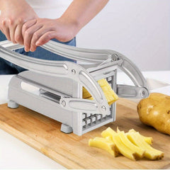 Potato Chipper Chip Chopper Cutter Slicer Maker & 2 Steel Edges French Fries