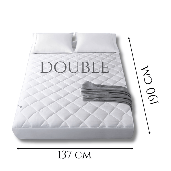 100% WATERPROOF QUILTED MATTRESS PROTECTOR with Deep Fitted Pocket Stretches Up to 30 Cm, Fully Bed Fitted Anti- Allergic | Non Noisy | Non-Plastic |Ultra Soft Deep & Breathable Mattress Protector All Sizes UK