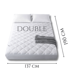 100% WATERPROOF QUILTED MATTRESS PROTECTOR with Deep Fitted Pocket Stretches Up to 30 Cm, Fully Bed Fitted Anti- Allergic | Non Noisy | Non-Plastic |Ultra Soft Deep & Breathable Mattress Protector All Sizes UK