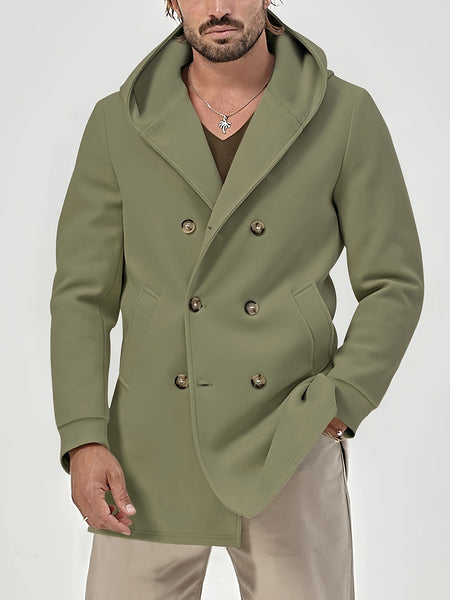 2024 Foreign Trade New Product Men'S Mid-Length Slim Fit Windbreaker Hooded Casual Pure Coat Performance Clothing