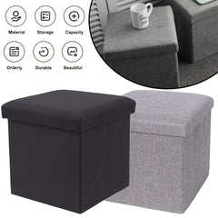 Gray Collapsible Storage Ottoman for Makeup, Seating, And Footrest Purposes