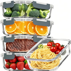 KUMD 10 Pack Fridge Organisers, Stackable Fridge Storage Containers with Lids, Bpa-Free, Clear Fruit Storage Container for Fridge Organiser, Keep Food, Fruit, Vegetables Fresh