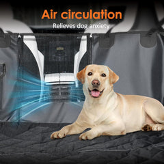 Dog Car Seat Cover, Dog Hammock for Car Back Seat, Car Dog Bed with Mesh Window and Storage Pocket, Waterproof, Nonslip, Scratchproof Dog Seat Cover for Cars/Trucks/Suv (Black)