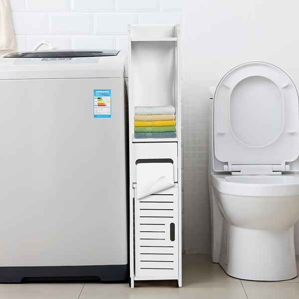 Under Sink Bathroom Cabinet, White Basin Cabinet, Bathroom Under Sink Bathroom Storage Units Freestanding, Wood Plastic Board Bathroom Storage Unit, 59.94X29.97X58.42cm