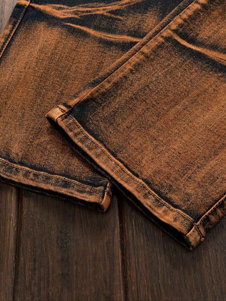 Fashionable Comfortable Street Style Casual All-Match Men'S Individual Multi-Pocket Biker Style Jeans