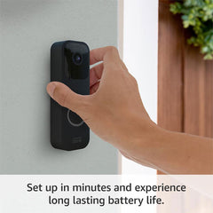 Blink Video Doorbell & Sync Module in Black + Blink Mini 2 Cam in White