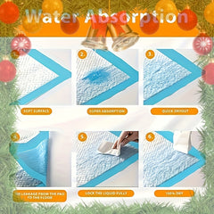 100 Disposable Pet Diapers Highly Absorbent Puppy Training Pads 45x60 Christmas Ornaments 60x60 Leak-proof Quick-drying Design 60x90 Pet Deodorant Diapers for Potty Training Make a Great Christmas Gift