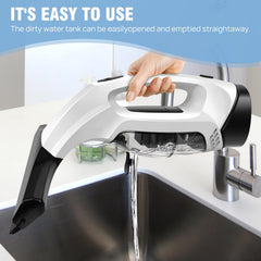 Cordless Window Vacuum Electric Window Squeegee 300ml Spray Bottle 3 in 1 for Spray Wipe Suck up Water, Cordless Vac Cleaner Tool for Windows, Tiles, Glass, Mirror and Countertops