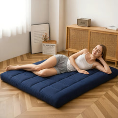 1200GSM Futon Mattress, a Padded Japanese-Style Floor Mattress with a Quilted Design, Featuring a 10Cm Extra Thick Folding Sleeping Pad That Is Breathable, Suitable for Use As a Floor Lounger Or Guest Bed for Camping