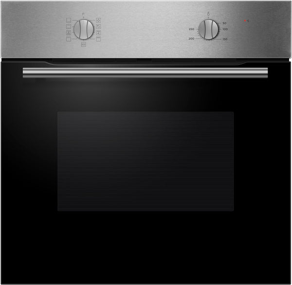 Cookology Built-In Electric Fan Oven in Stainless Steel - 60 Litre Capacity – Single Oven with Grill - Mechanical Controls - a Energy Rating – BOFA65SS