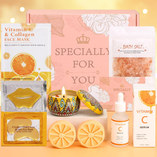 Birthday Pamper Gifts for Women, Vitamin C Skin Care Sets & Kits, Presents for Best Friend Mum Sister, Relaxation Bath Ladies Gifts Care Package for Her, Christmas Xmas Friendship Gift Pamper Hamper