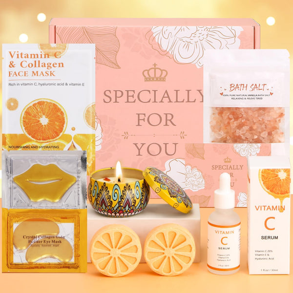 Birthday Pamper Gifts for Women, Vitamin C Skin Care Sets & Kits, Presents for Best Friend Mum Sister, Relaxation Bath Ladies Gifts Care Package for Her, Christmas Xmas Friendship Gift Pamper Hamper