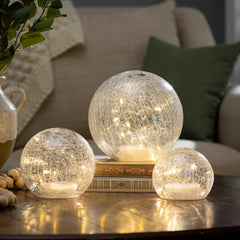 Evergreen LED Glass Sphere & Cube Lights, 3 Piece