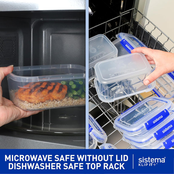 Sistema KLIP IT Food Storage Container | 7 L | Stackable & Airtight Fridge/Freezer Food Box with Lid | Bpa-Free Plastic | Blue Clips | 1 Count