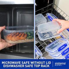 Sistema KLIP IT Food Storage Container | 7 L | Stackable & Airtight Fridge/Freezer Food Box with Lid | Bpa-Free Plastic | Blue Clips | 1 Count
