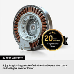 Samsung Series 9 Large Capacity WD18DB8995BZT1 18Kg / 11Kg Washer Dryer, a Rated in Dark Steel