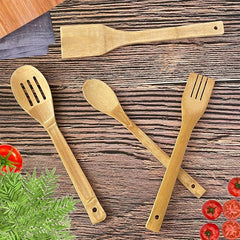 Wooden Kitchen Utensils Set |kitchen accessories Four Wooden Spoons for Kitchen | Three Bamboo Ladles Kit | Gift Utensils Kit | Kitchen Set