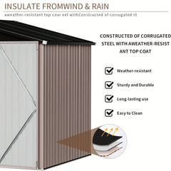 6x4 FT Metal Storage Shed - Heavy Duty Outdoor Utility Shed With Lockable Door, Weather-Resistant for Garden, Backyard, Patio - Easy Assembly & Modern Design 179cm W X 115cm D X 195cm H