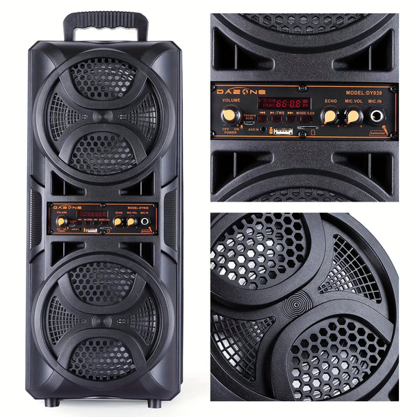 3000W Dual 16.51cm Portable Wireless PA Wireless Speaker -Wireless Speaker With Subwoofer, Wireless Speakers Loud Sound Powerful, Speaker Sound System, Karaoke Speaker System With Microphone, Remote Control, MP3/USB/SD, LED Battery Indicator Lights
