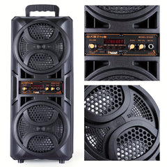 3000W Dual 16.51cm Portable Wireless PA Wireless Speaker -Wireless Speaker With Subwoofer, Wireless Speakers Loud Sound Powerful, Speaker Sound System, Karaoke Speaker System With Microphone, Remote Control, MP3/USB/SD, LED Battery Indicator Lights