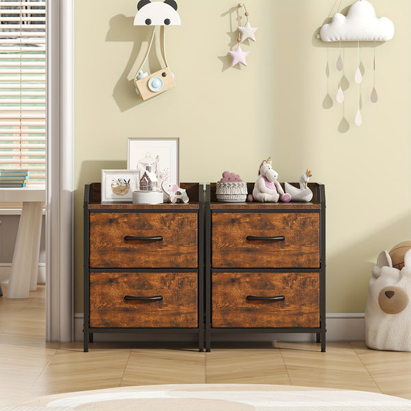 2 Drawers Bedside Table, Small Nightstand For Bedroom, Chest Of Drawers Bedroom, Storage Drawers For Living Room, Hallway