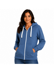 Women'S Fashion Zip-Up Hoodie - Ladies Fleece Plain Hooded Top - PLUS SIZES Small to XXXXXL S to 5XL (UK 8-22) Available in 15 Colours