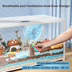 BUCATSTATE 65/80/100Cm (Free Random Color 20L Paper Bedding) Metal Hamster Cage 2.0 - Large Stackable Small Animal Habitat with Deep Burrow, Easy Assembly, for Dwarf And Syrian Hamsters, Guinea Pigs, Gerbils, Reptiles