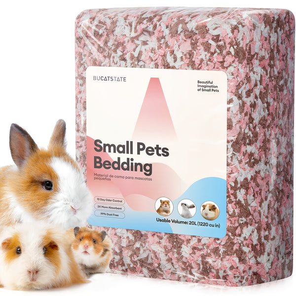 BUCATSTATE 20L/450g Hamster Bedding, 99% Dust-Free Guinea Pig Paper Bedding Odor Control Paper Bedding, Cozy Small Animal Bedding For Rabbit Rat Syrian Dwarf Hamsters Gerbils